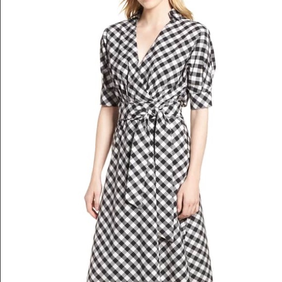 HABITUAL Gingham Wrap Midi DRess - Picture 3 of 8